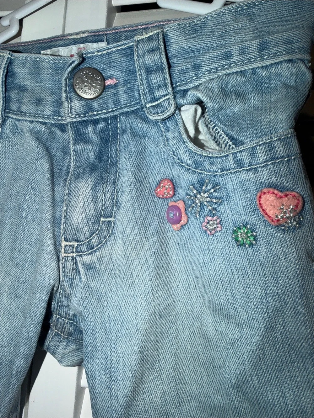 OshKosh B'gosh Light Blue Girls' Embroidered Flare Jeans